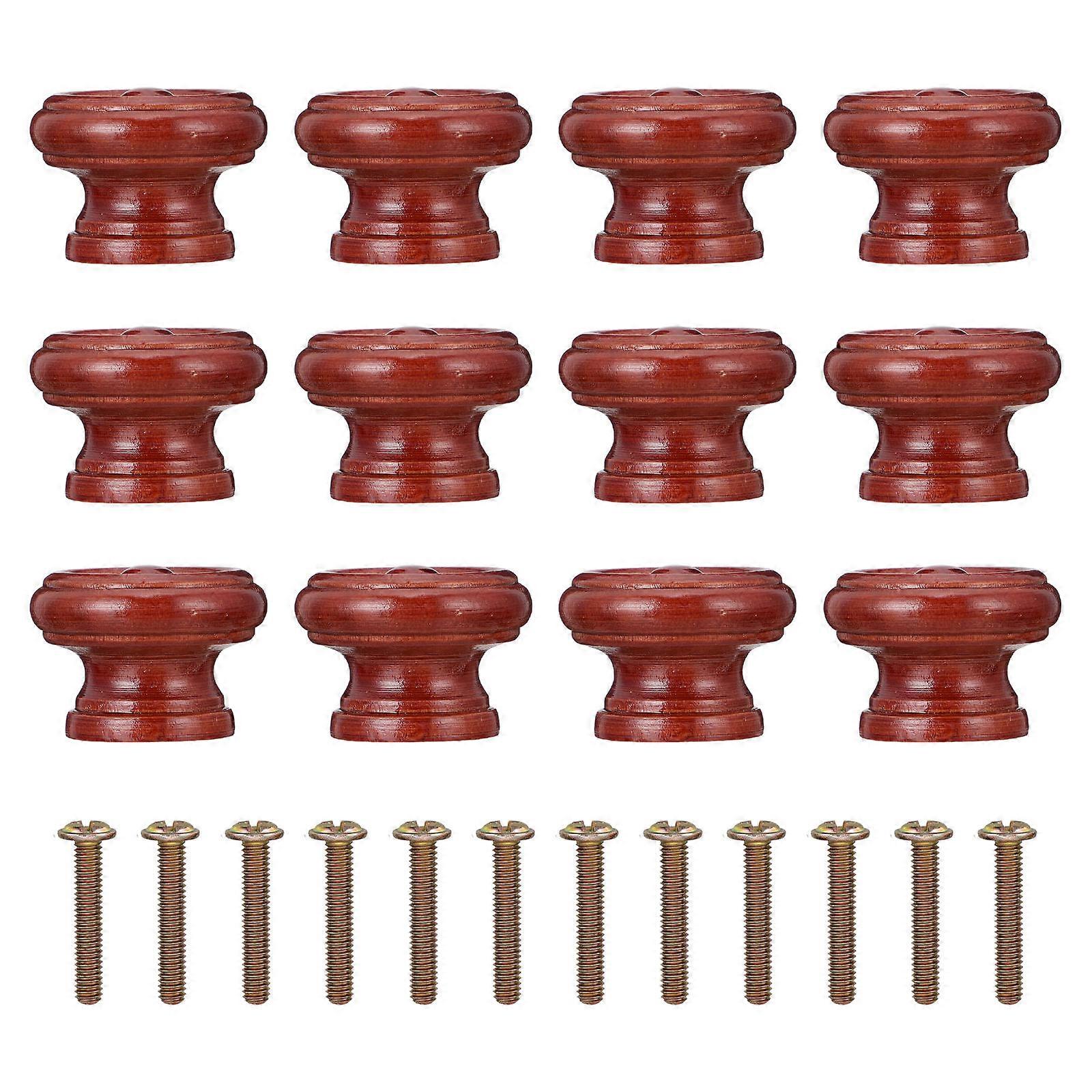 Door Pull Handle Wooden Cabinet Handle for Drawer 48Pcs Light Brown
