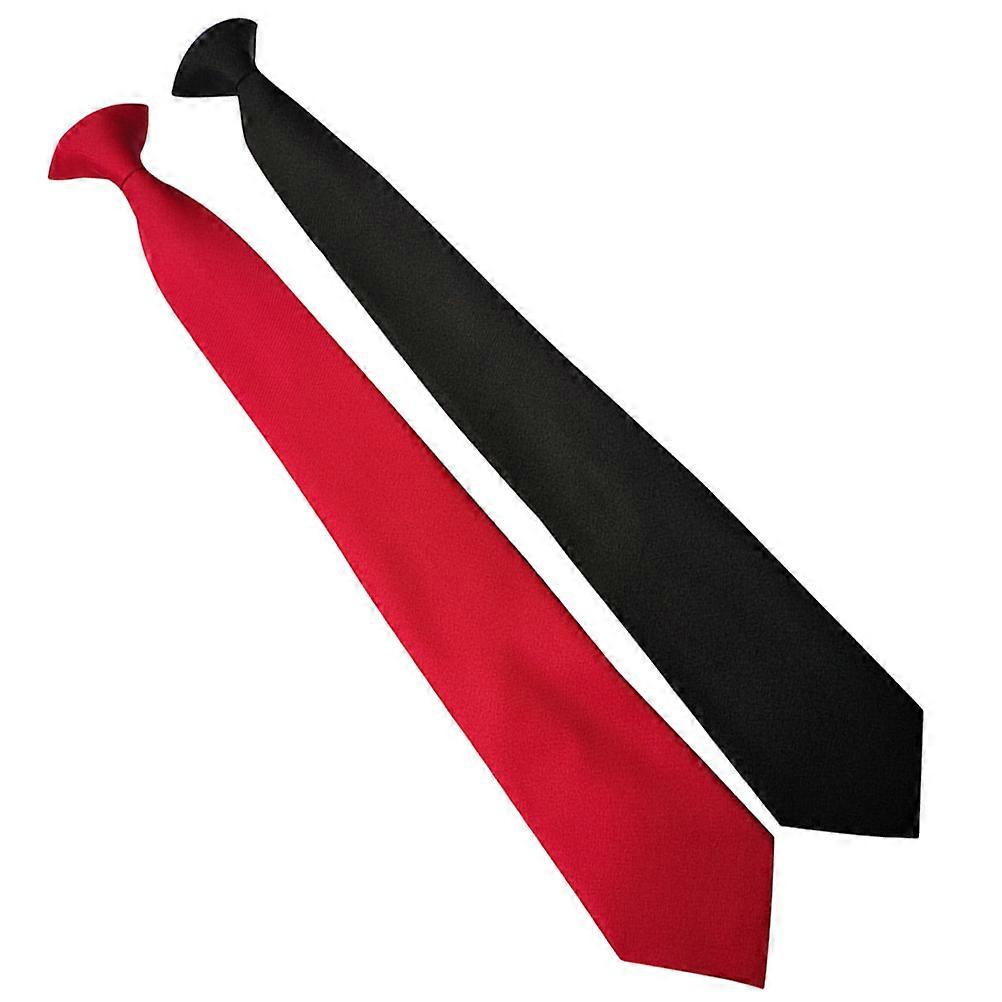 Assorted Color Clip-on Neckties for Men Classic Clothes 6Pcs