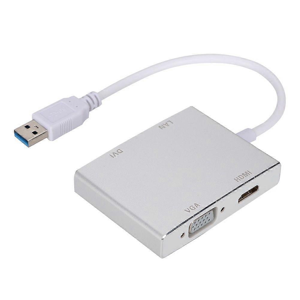 High Quality MultiFunctional Aluminum Alloy USB 3.0 to VGA/HDMi LAn TDVI Converter Adapter