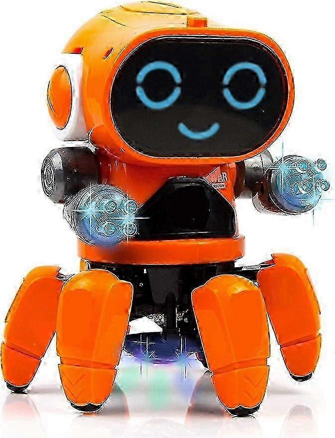 Rechargeable Remote Control Robot Toy, Safety and Non-Toxic, Six-Jaw Space Dancing Walking, Musical Functionality, Light and Music Dancing