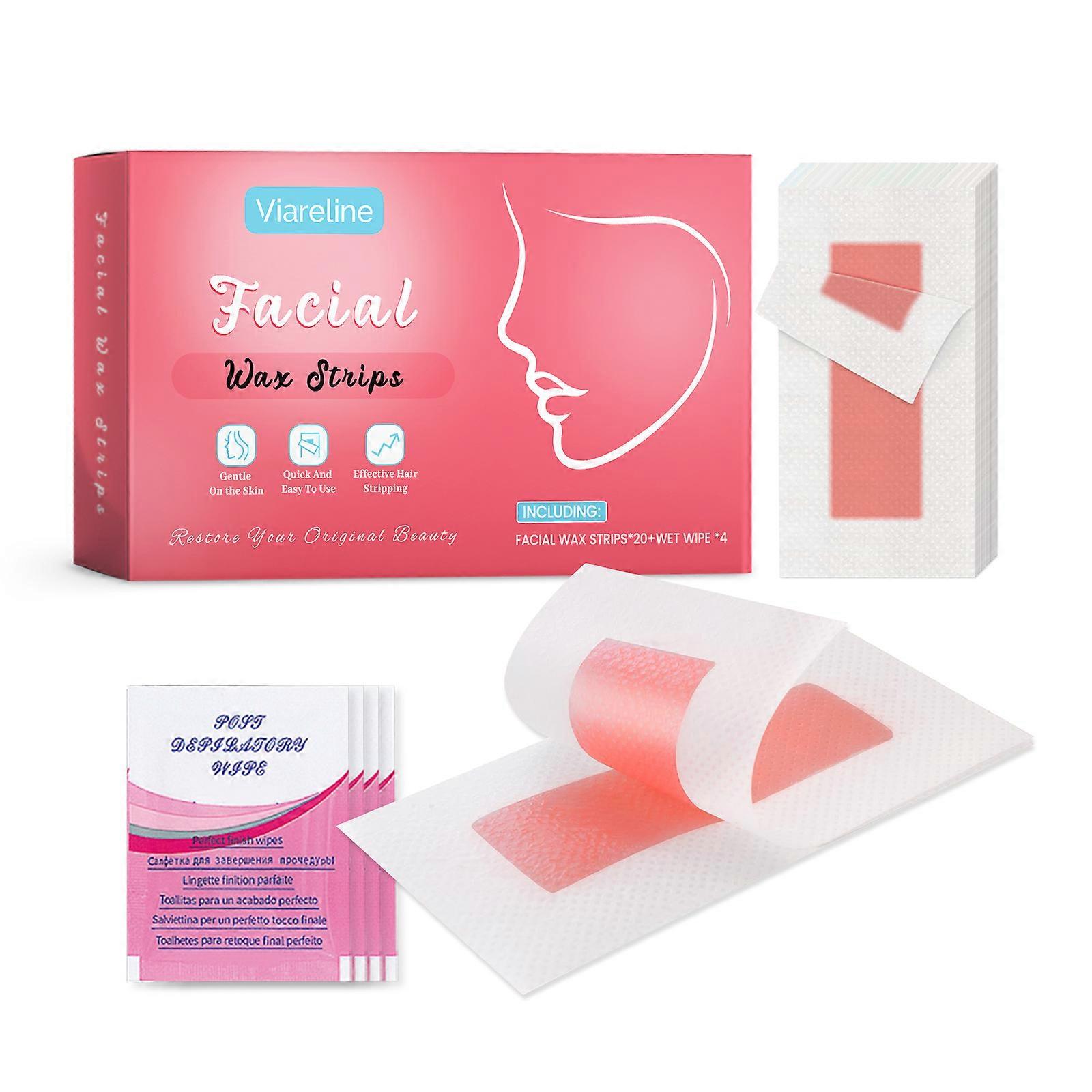 Viareline Facial Hair Removal Wax Paper, Gently Removes The Down On The Facial Skin, Providing A Clean, Smooth And Refreshing Care