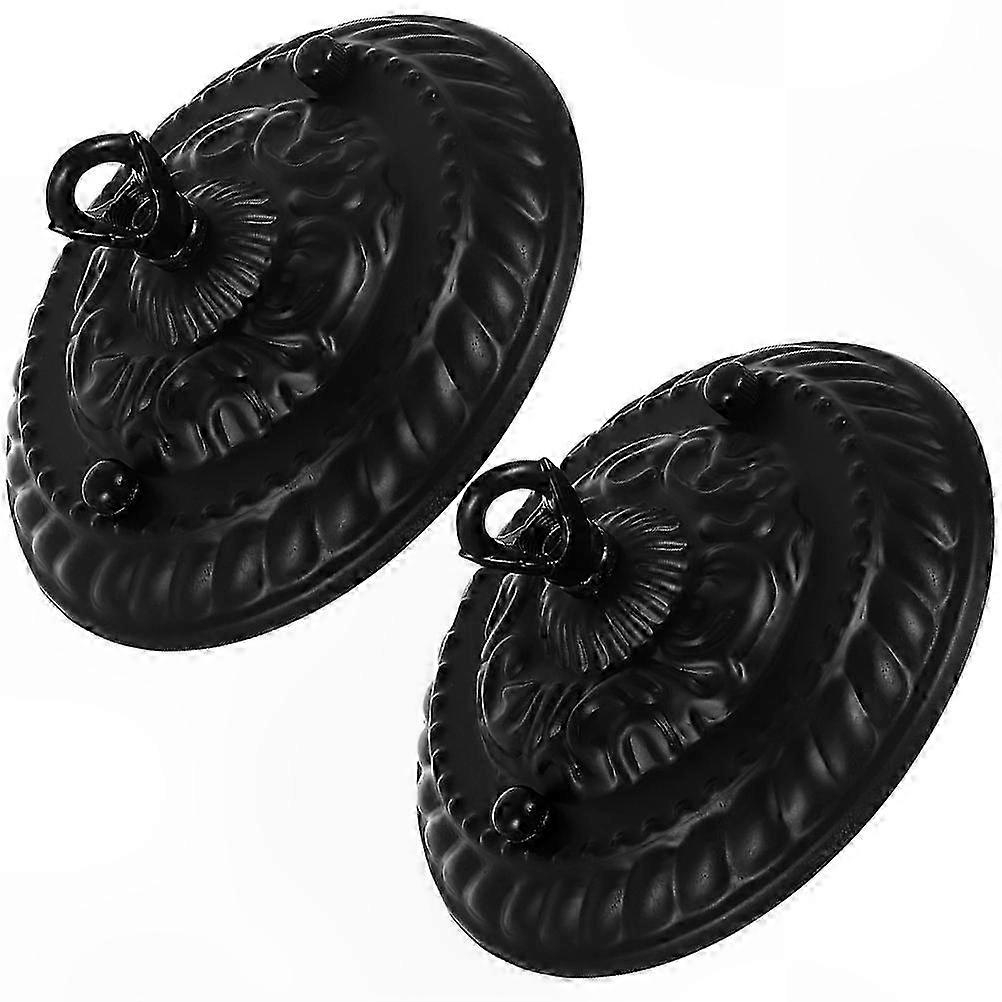 Black Vintage Ceiling Plate for Light Fixtures and Hooks, 130mm, 2 Pack
