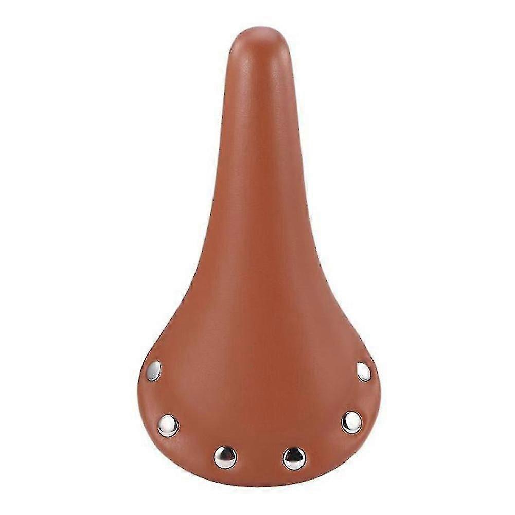 Retro Vintage Läder Cykelsadel Dämpning Klassisk Cykelsadeldyna Nitar Vattentät