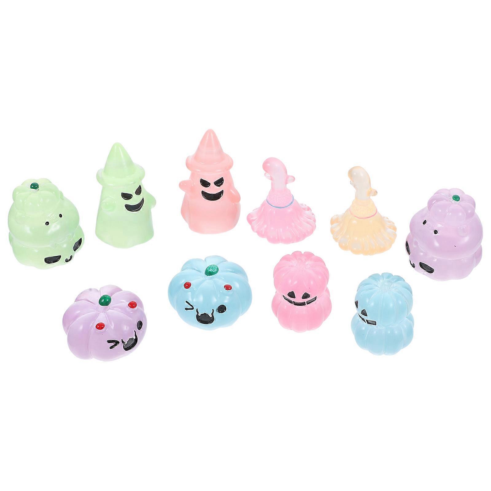 Halloween Miniatures 3 Sets Great For Festive Decoration Random Color Glow In The Dark Creative Design