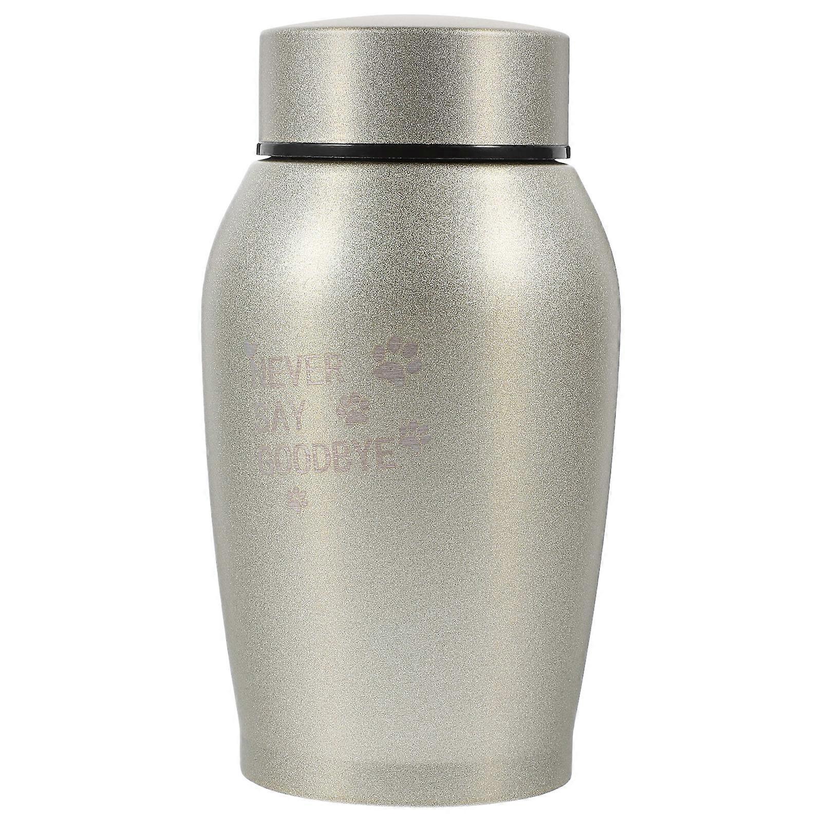 Small Keepsake Urn Metal Pet Cremation Urn Home Display Golden 5.3×2.4×2.4in 1Set