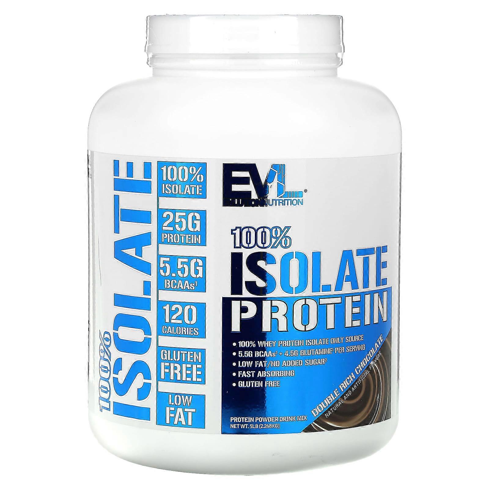 100% Isolate Protein, Double Rich Chocolate, 5 lb (2.268 kg)
