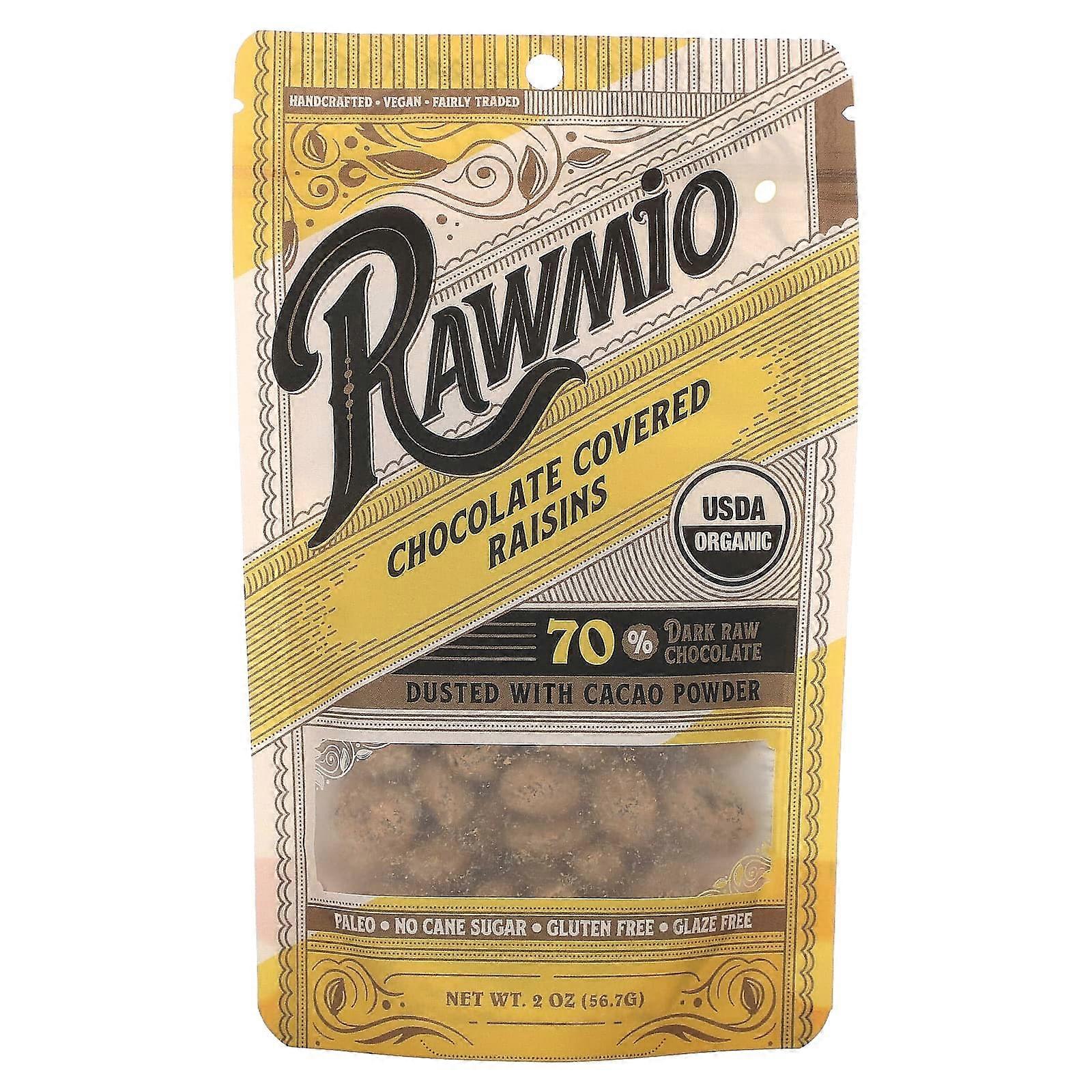Chocolate Covered Raisins, 70% Dark Raw Chocolate, 2 oz (56.7 g)