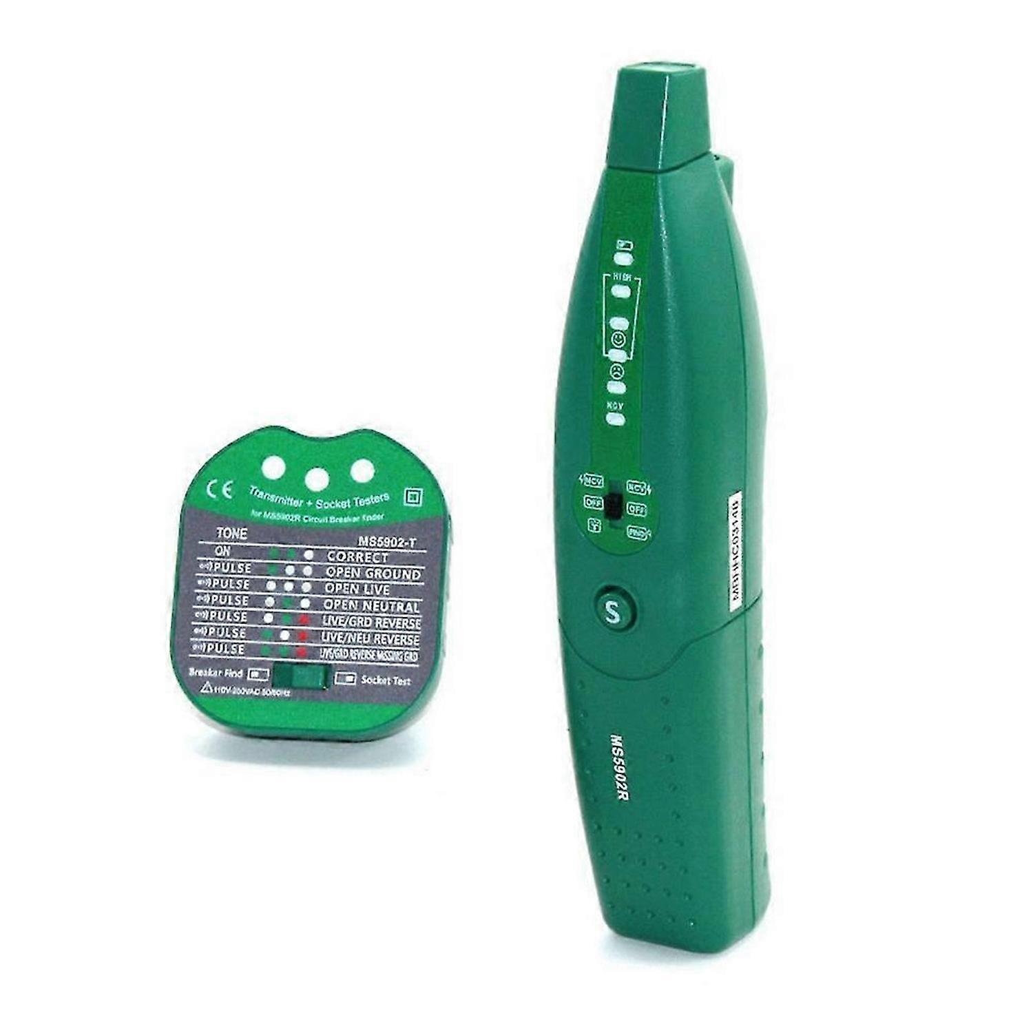 MS5902R Circuit Breaker Finder Automatic Fuse Socket Tester Wire Short Circuit Fuse Detector Discriminator EU Plug