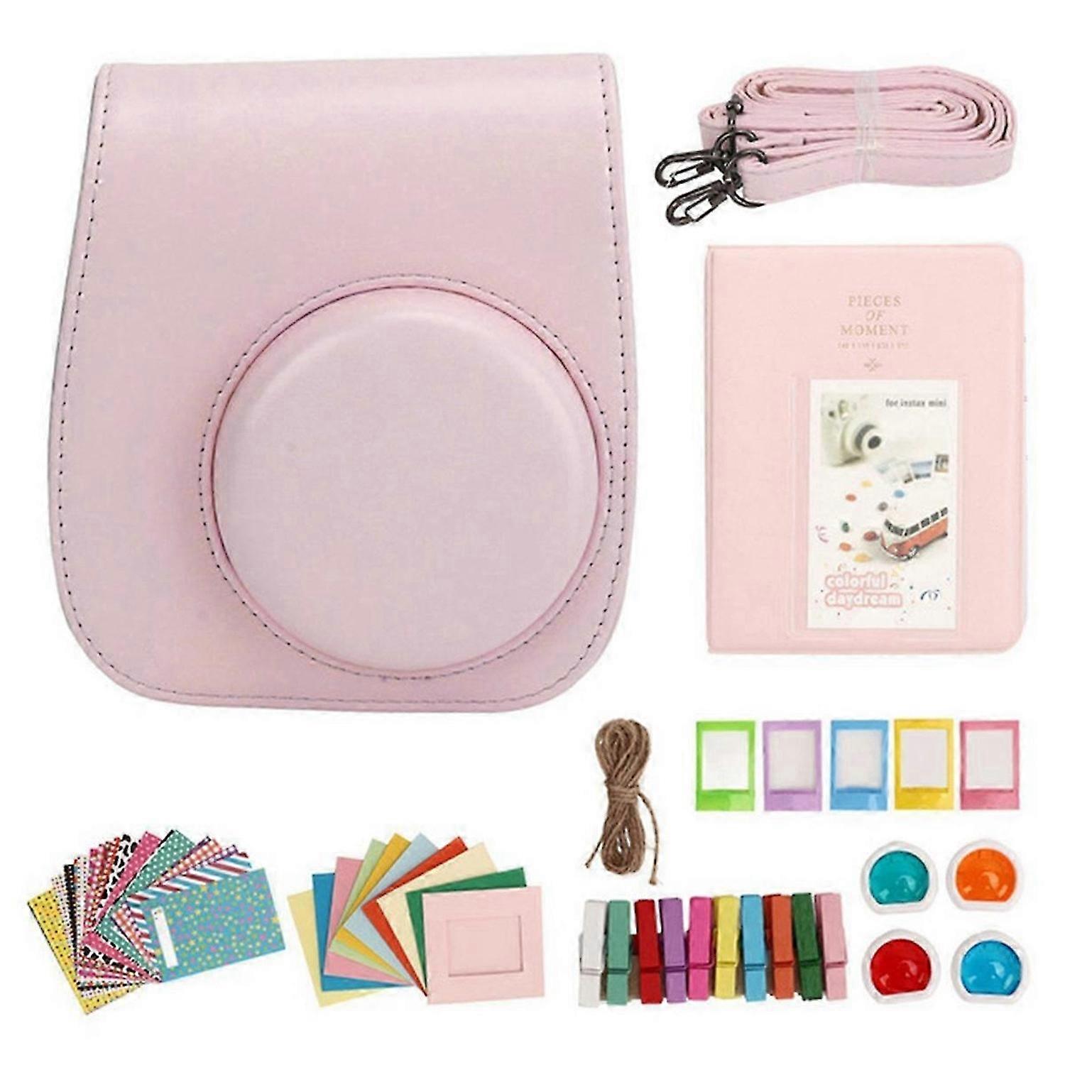 Instant Camera Protective Bag PU Case for Fujifilm Instax Mini 12 with Album Filters Colorful Frames