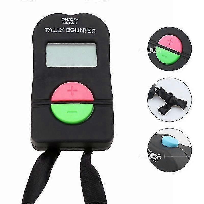 2Pcs for Electronic Counter, Digital Hand Tally Counter Electronic Manual Clicker With Lanyard Add Subtract