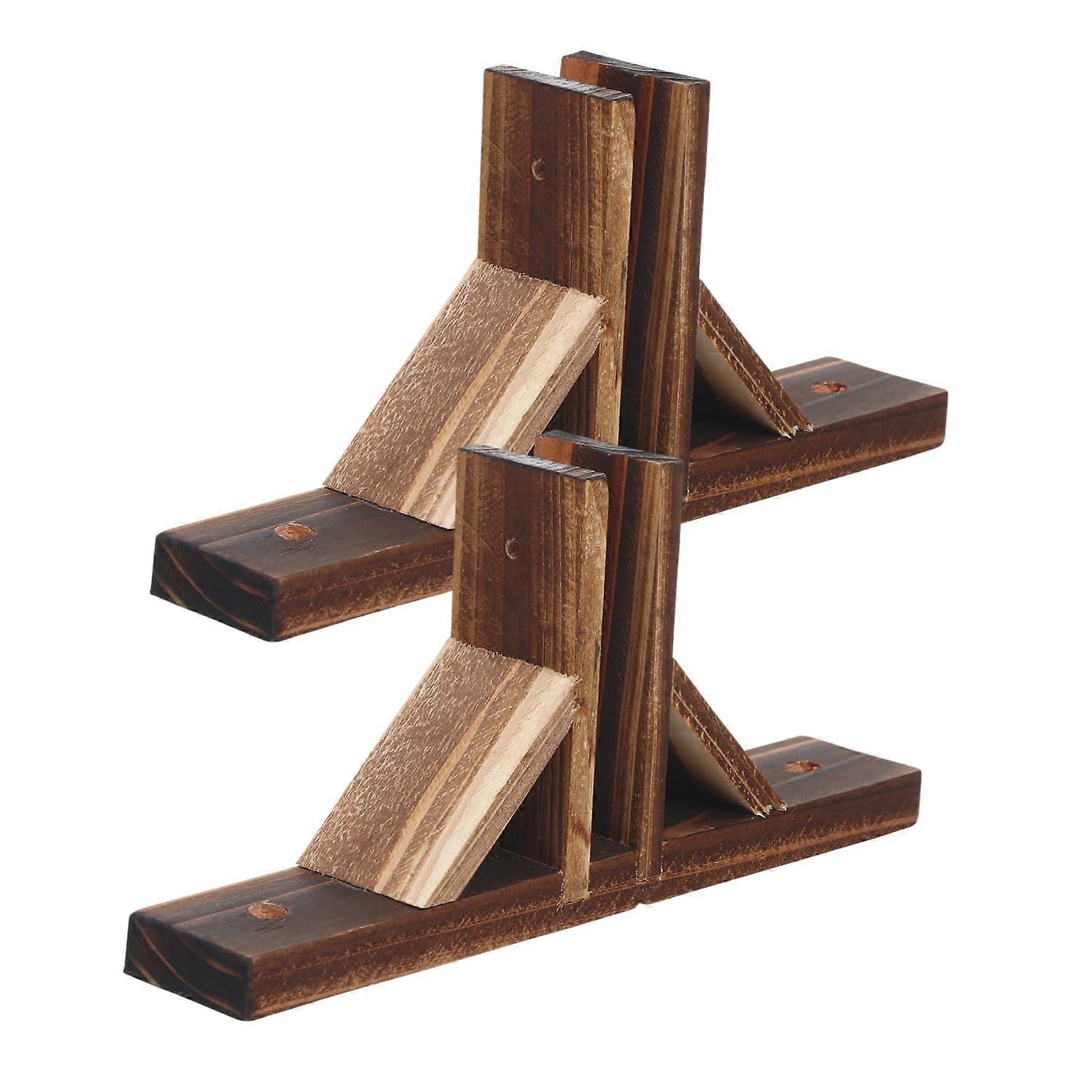 Solid Wood Fence Base 2Pc Set For Garden Border Edging Fence Support Privacy Screening Courtyard Indoor Decoration