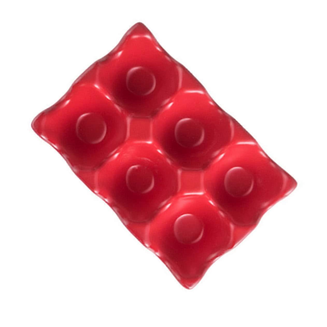 6grids Ceramic Egg Holder For Refrigerator Red 14.5x9.5x3.2cm Egg Storage Container