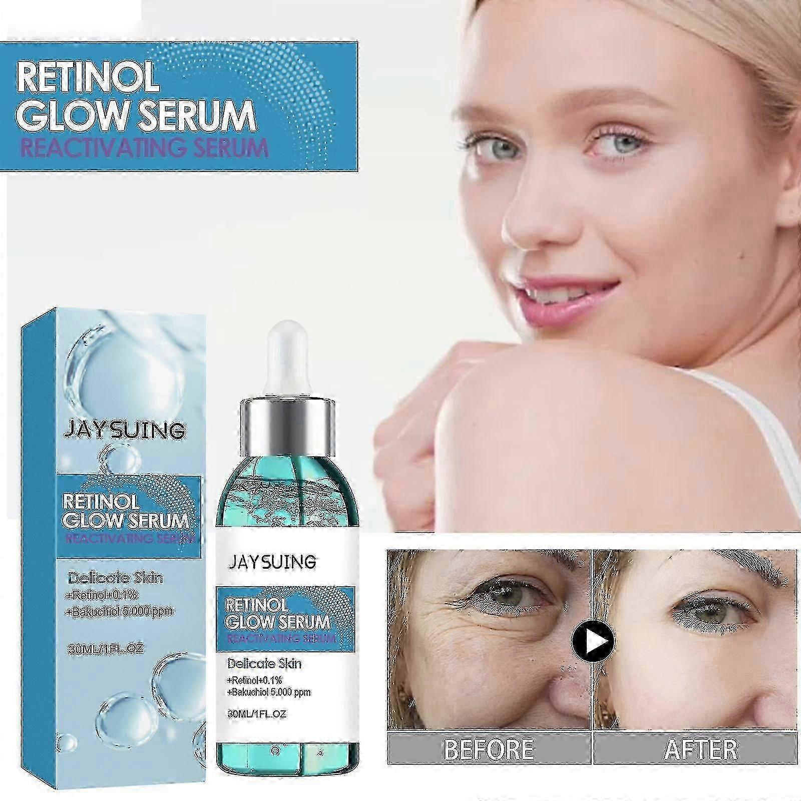 Jaysuing Retinol Essence يتلاشى الخطوط الدقيقة ويشد ومضاد التجاعيد ويضيء البشرة ويرطب ويرطب الجوهر BF |