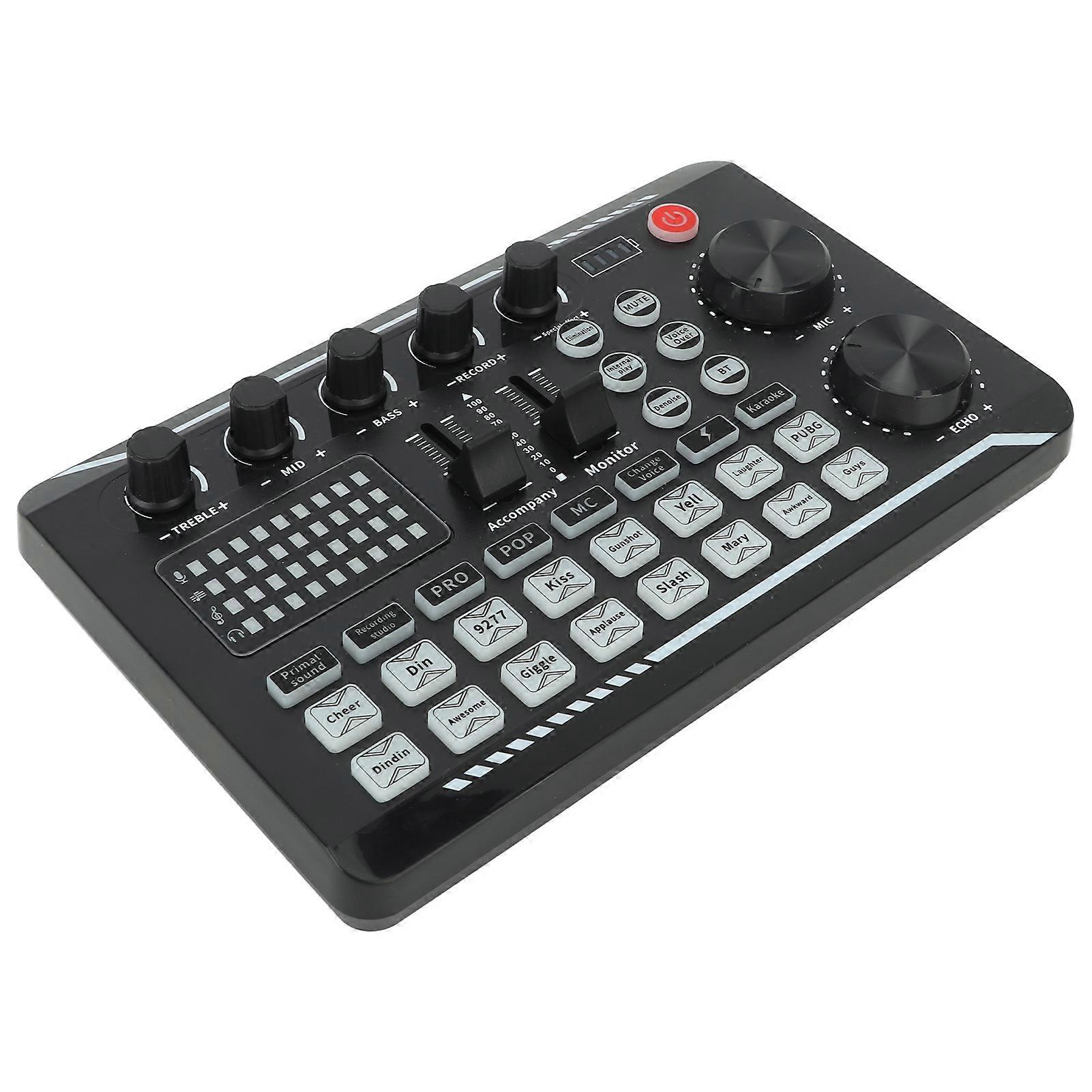 Live Sound Card Bluetooth Noise Reduction Voice Changer Sound Mixer Podcast Equipment for Streaming Podcasting Gaming 