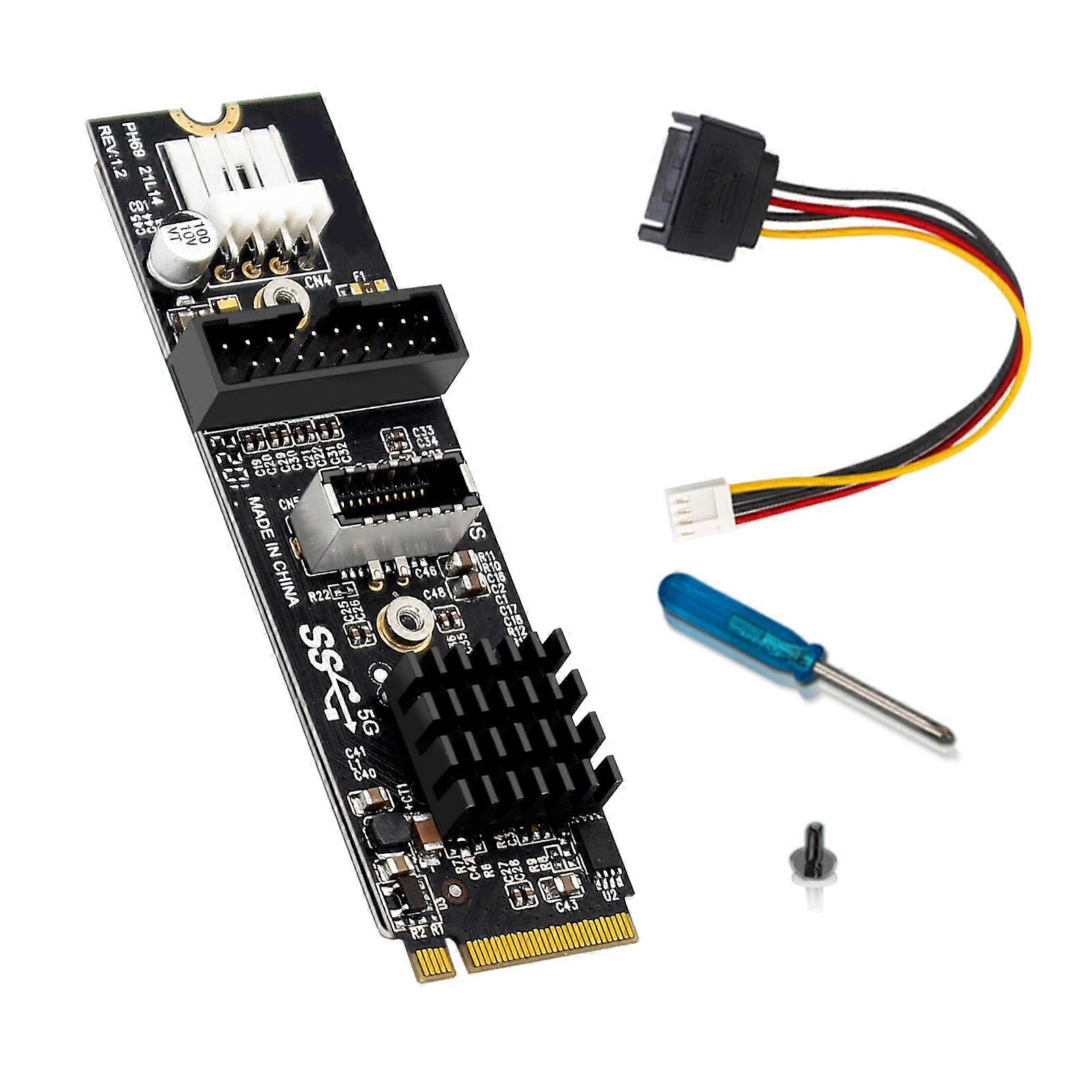 Front Panel USB Expansion Card With PCIe M.2 MKey Interfaces Delivers 5Gbps Transfer Speed And Domestic  Compatibility Multicolor