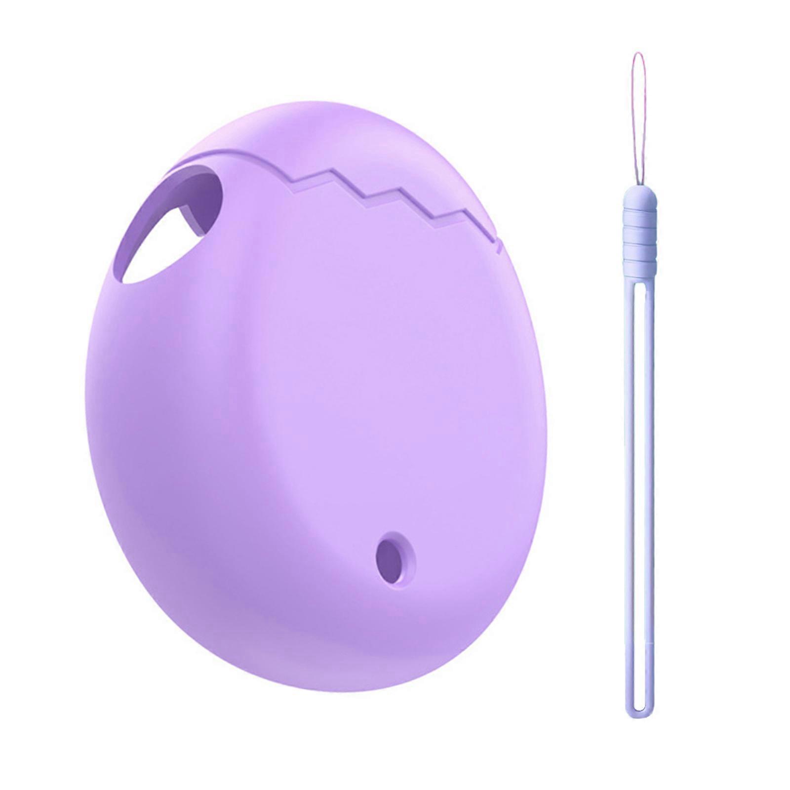 Flexible Silicone Cover Enclosure for Paradise Interactive Virtual Pet Game Machine Sleeve Shell With Detachable Lanyard  Purple