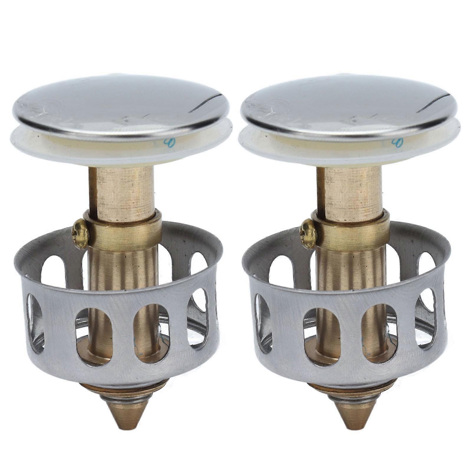 2Pcs Push Bounce Core Universal Bullets Pop Up Sink Stopper Drain Filter for Bathroom