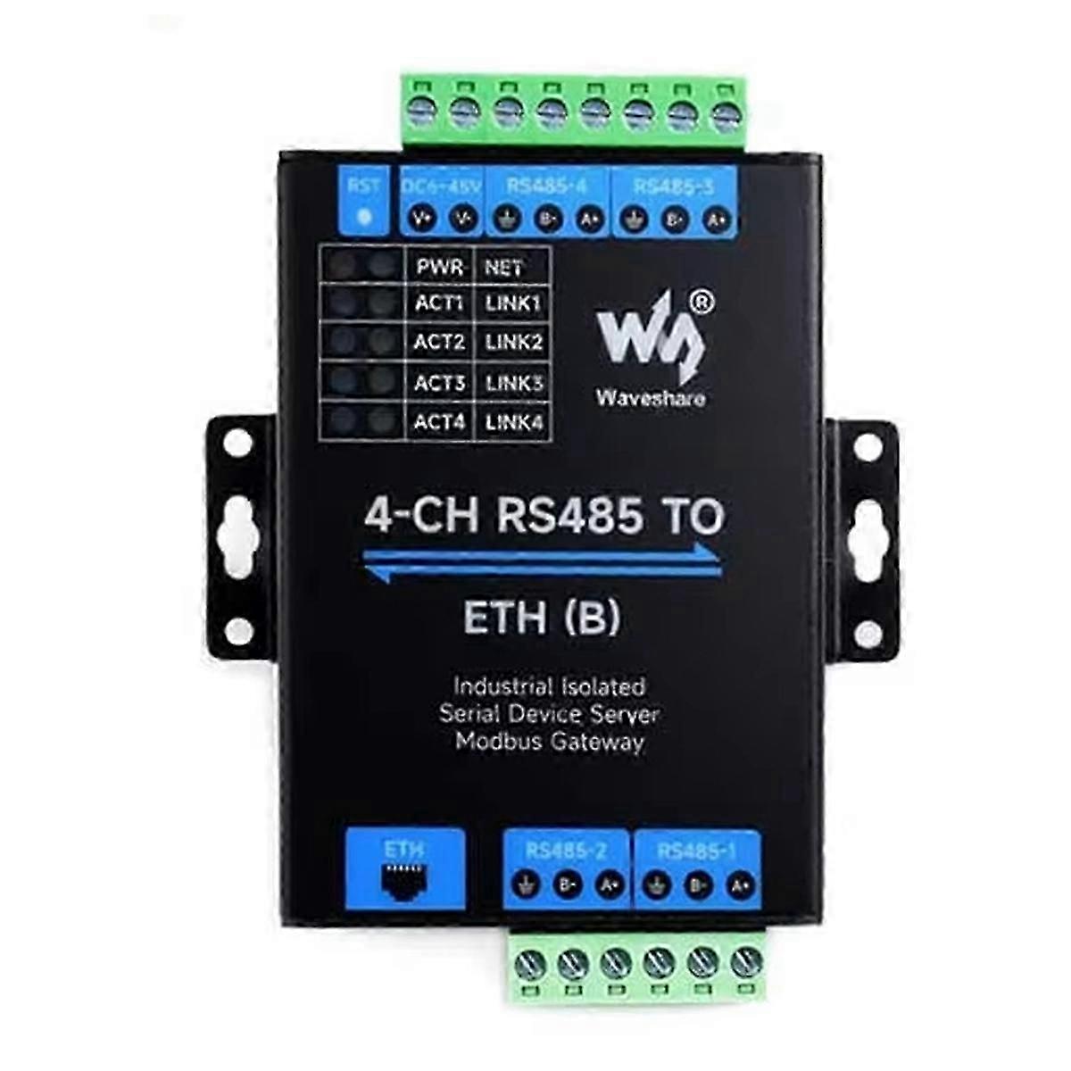 unique Industrial Isolated 4CH RS485 to ETH Ethernet Converter