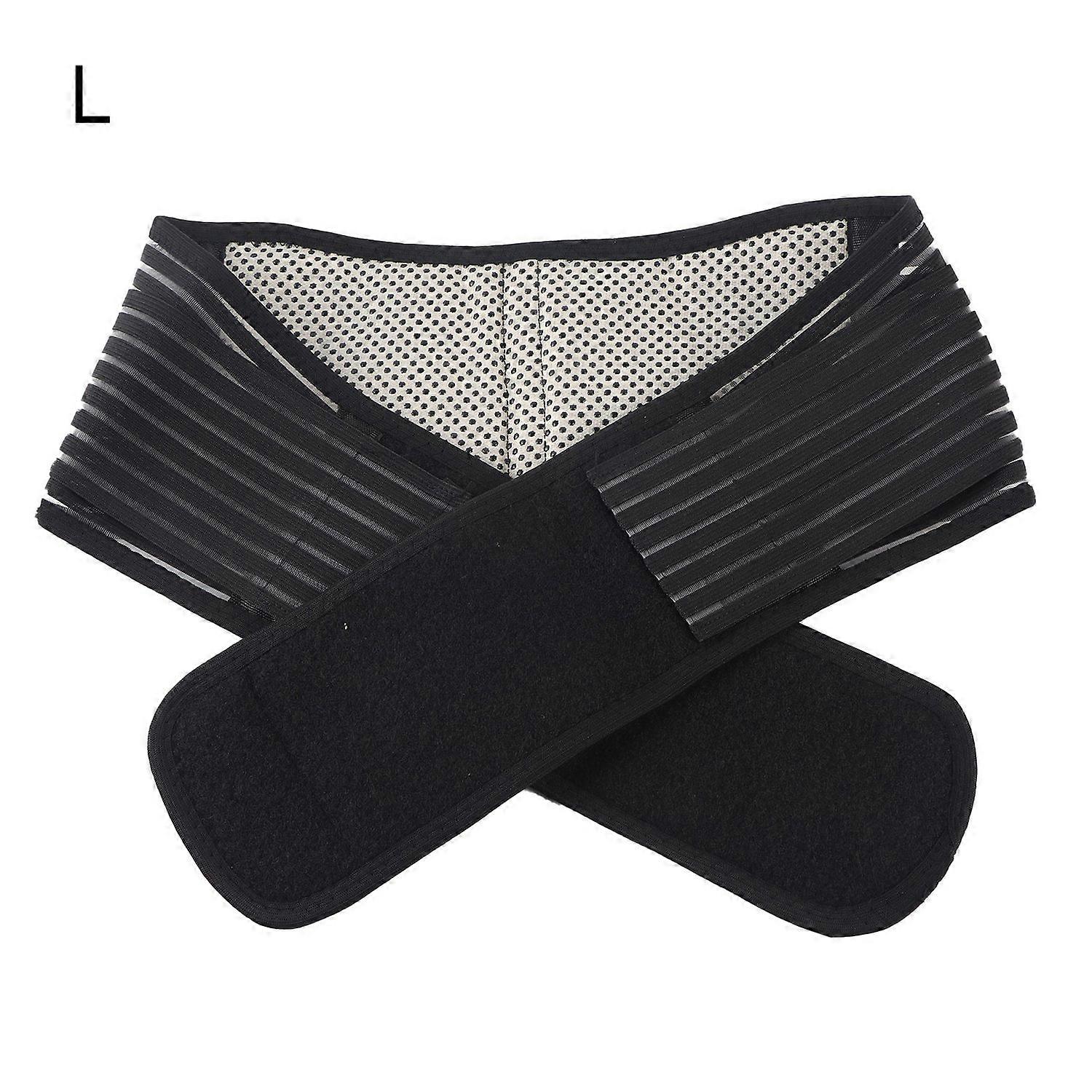 Spontaneous Self heating Adjustable Hook & Loop Waist Protector Lumbar Support Brace Belt(L)