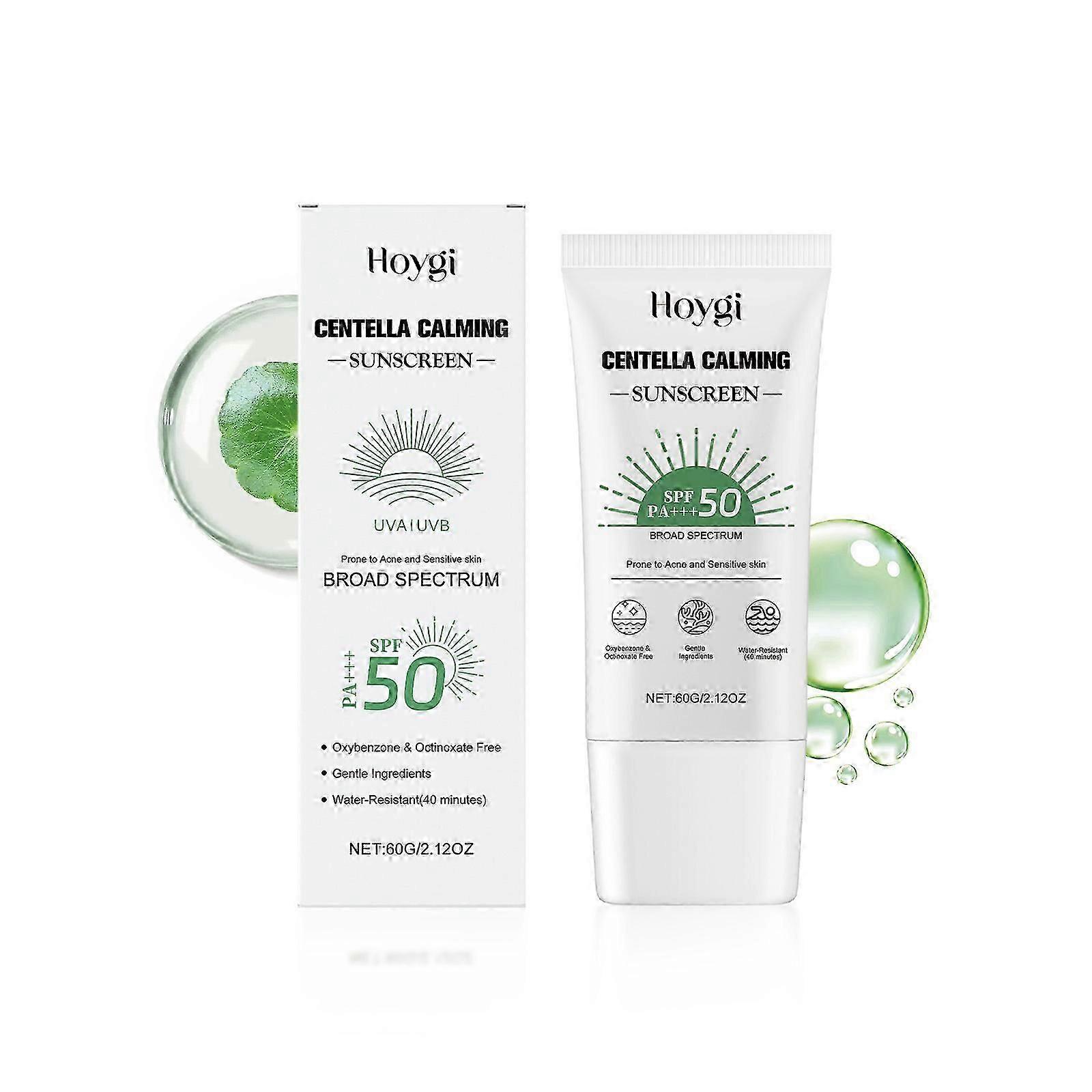 Hoygi Centella Asiatica Protective Cream Provides Summer Protection, Brightens The Skin, Makes It Comfortable, Light, Non-Sticky, Moisturizing And Ref