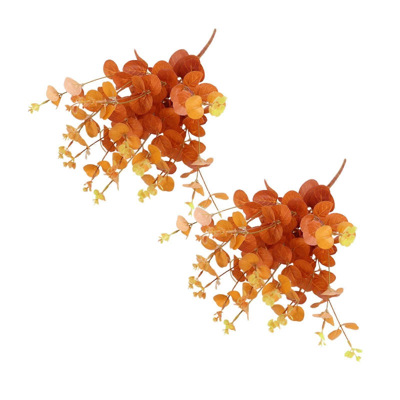 2PCS Artificial Leaves Branches Fall Fall Stems For Thanksgiving Wedding Dining Table Centerpieces Decor Fall stems