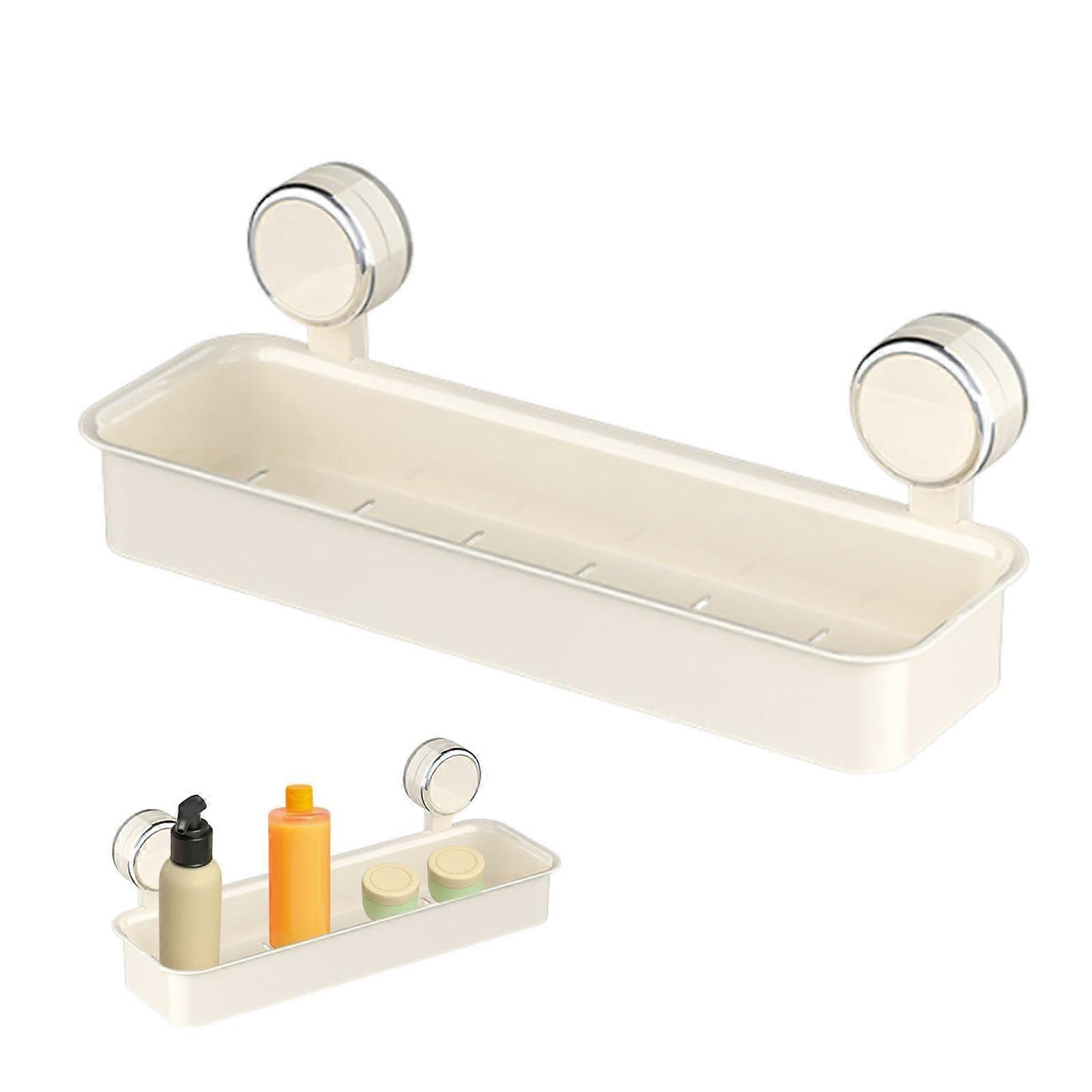 Shower Organizer Suction Cup Wall Mounted Storage Rack No Drilling Bathroom Shelf Basket Kitchen Space Saving