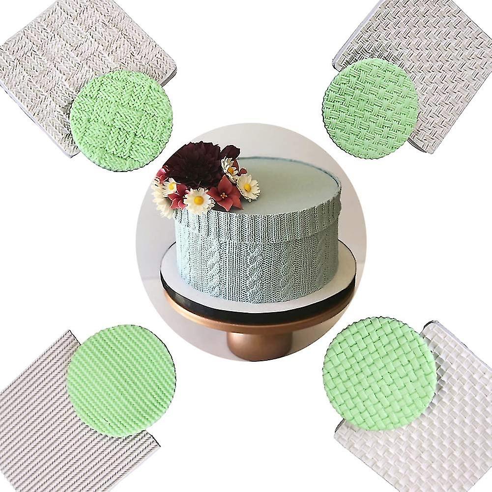 4pcs Knitting Silicone Fondant Mold