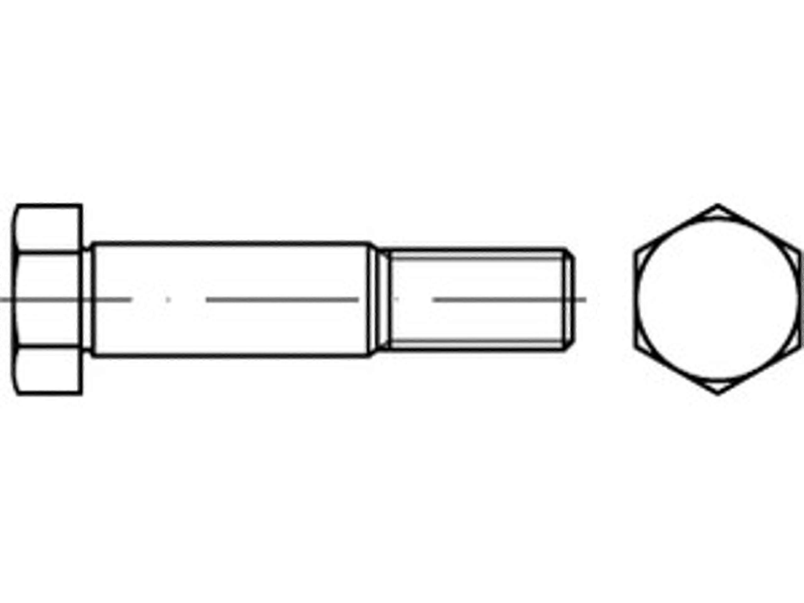 DIN, 10.9 Pass Hex Screws with Long Threaded Stem