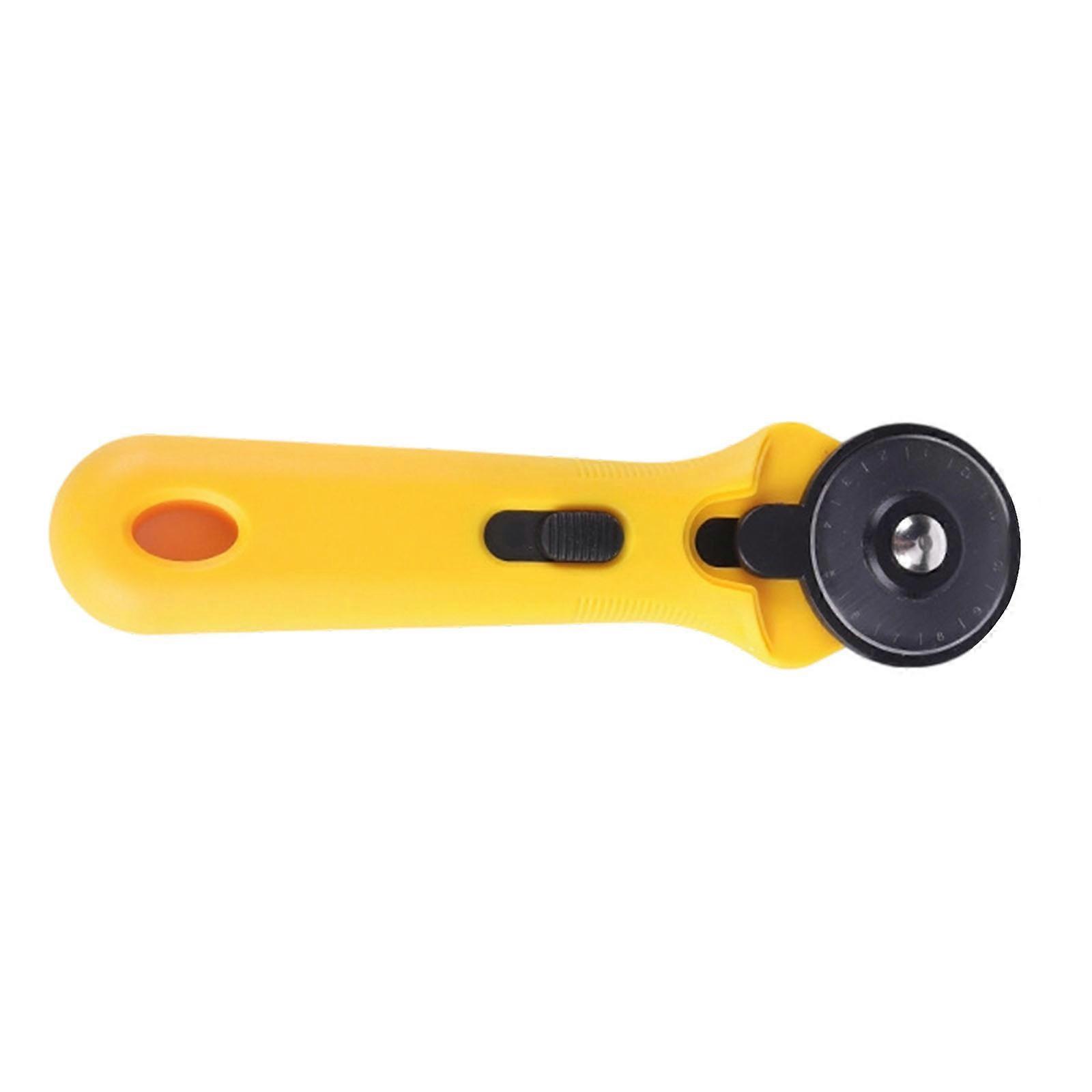 Tiny Whirling Fabric Cutter Round Drill Tool With Ergonomic Not Slip For Quilting Sewing And DIY Craft Projects  Yellow