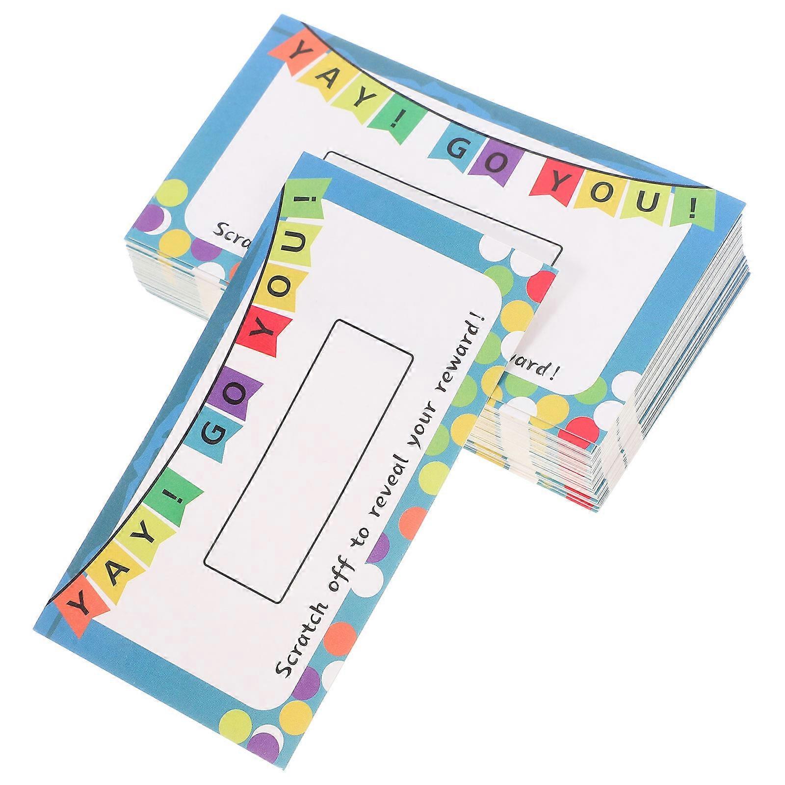 Motivational Scratch Card DIY Scratch-Off Card for Student Rewards 100Pcs