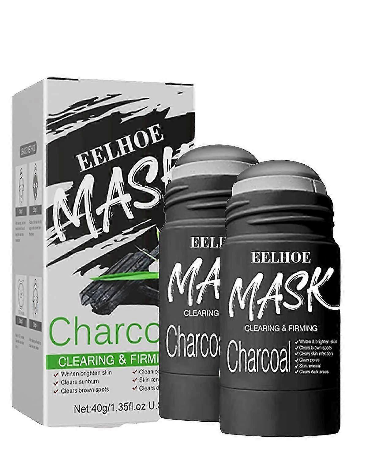 2 Pcs Masque Stick, Vitamine C / Bambou Charbon Masque Stick, Poreless Deep Cleanse Mask Stick, Deep Cleanse Mask Stick pour les points noirs