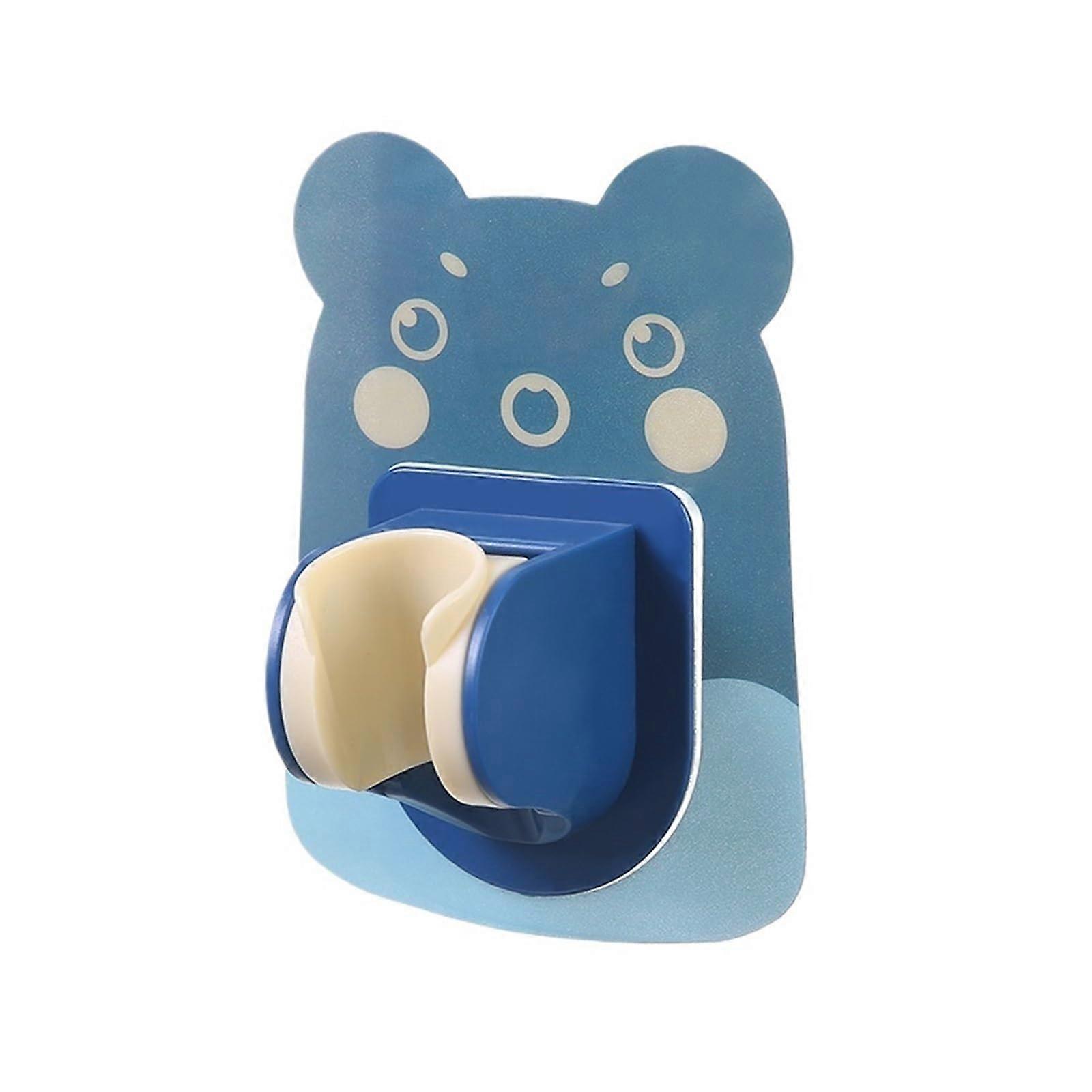 Shower Head Holder NoDrill Adjustable Perforation Sprinkler Bracket Fixed Object Blue And White