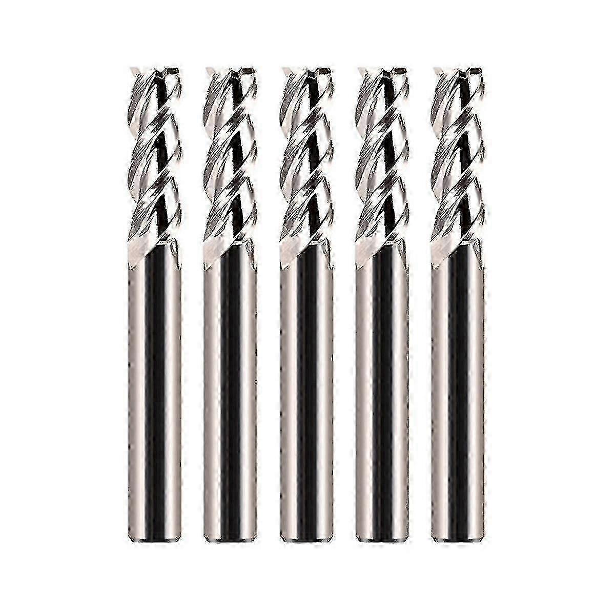 5pcs 55 Degrees Spiral Upcut Router Bits Set 6mm Solid Carbide Cnc Wood Router Bits For Woodworking
