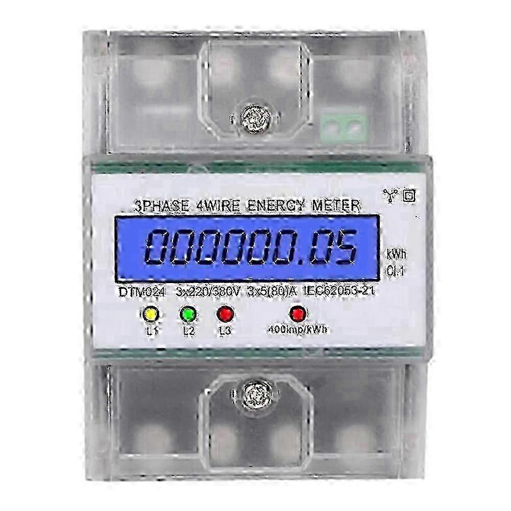 Phase 4 Wire Energy Meter with DIN Rail Installation for 220/380V, 5-80A Energy Consumption,rand, 202X (Generic Model Number)
