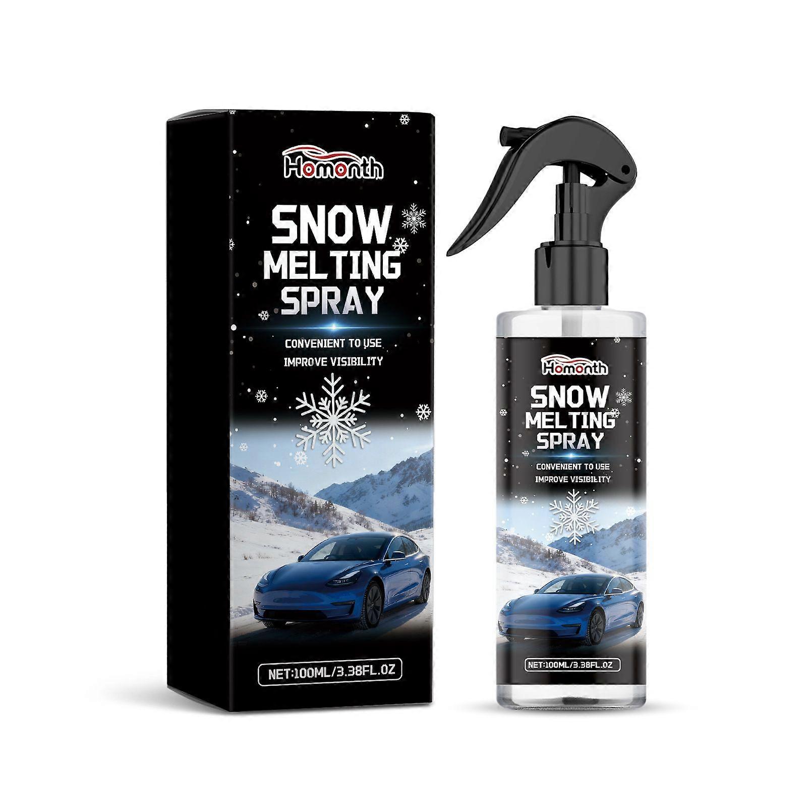 HOMONTH Snow Melting Spray - Specially formulated for car rearview mirrors, this fast-acting, portable snow melting spray is designed to prevent ice