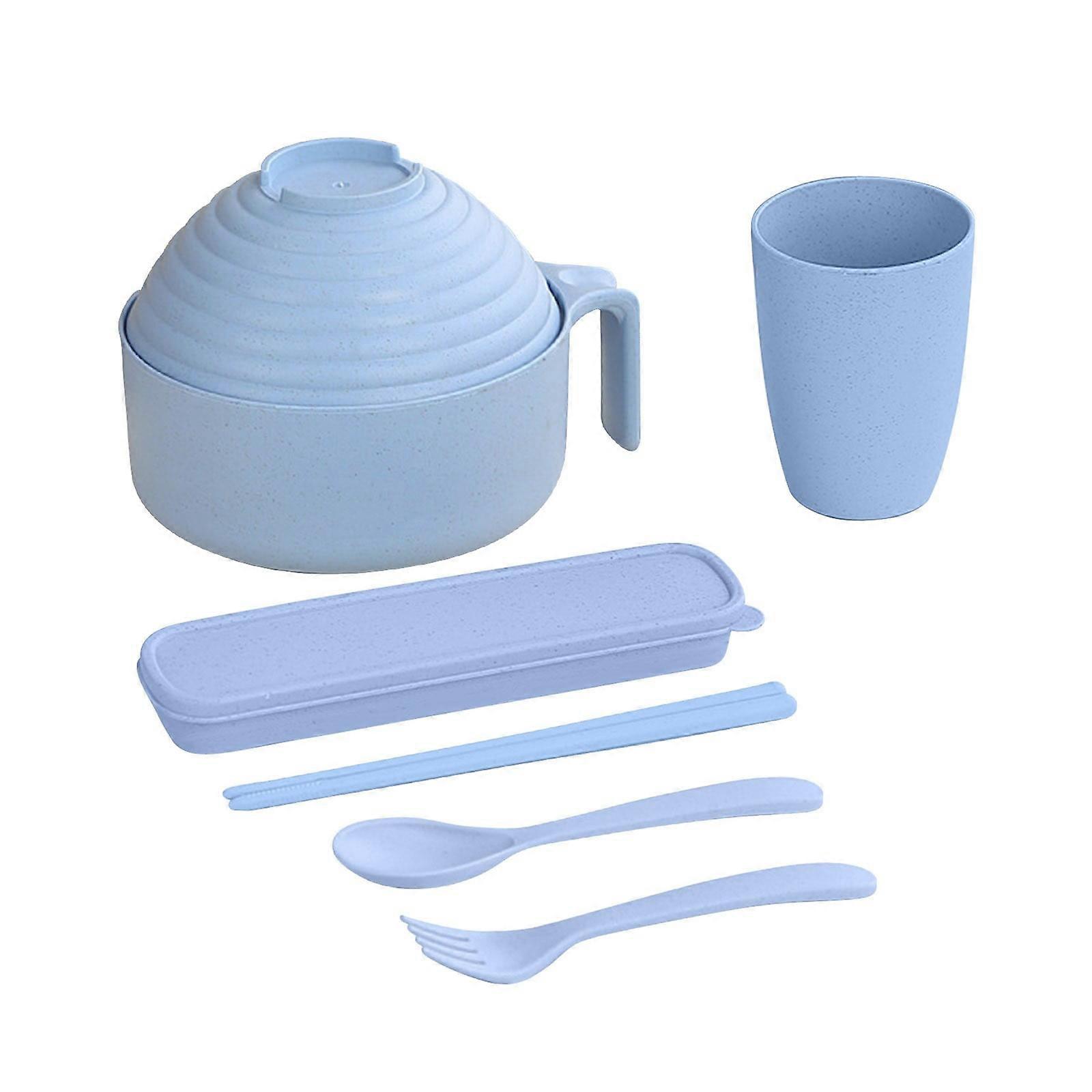 Zeceouar Microwave Ramen Bowl Set with Straw & Spoon, Large Capacity, Compatible with Dorm, Office, Home Use