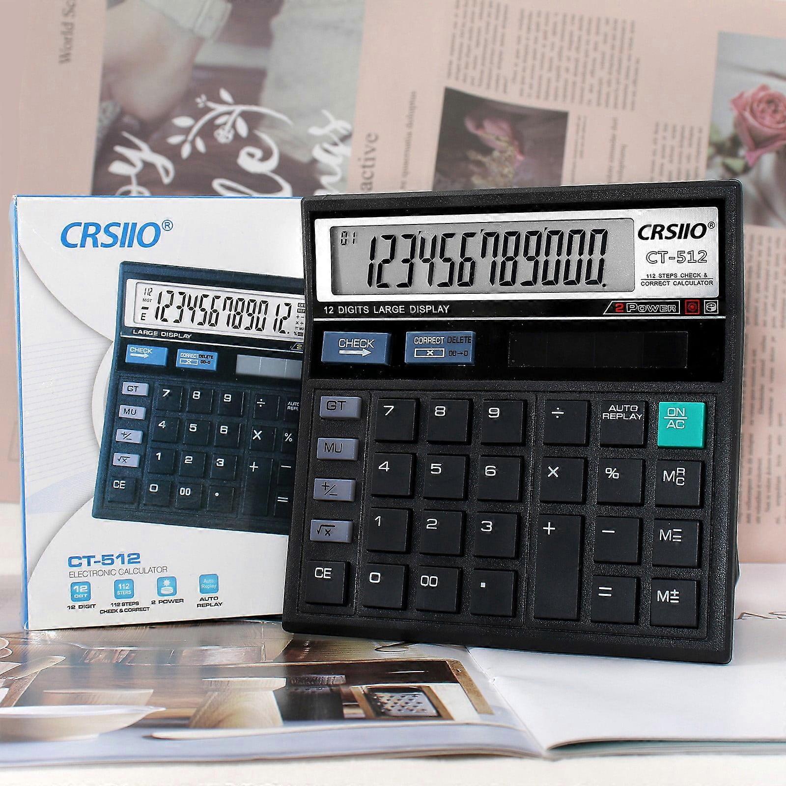 Donemore Premium 12-Digit Desktop Calculator with Large Buttons, Battery Powered, Perfect for Home/Office Accounting Finance Use