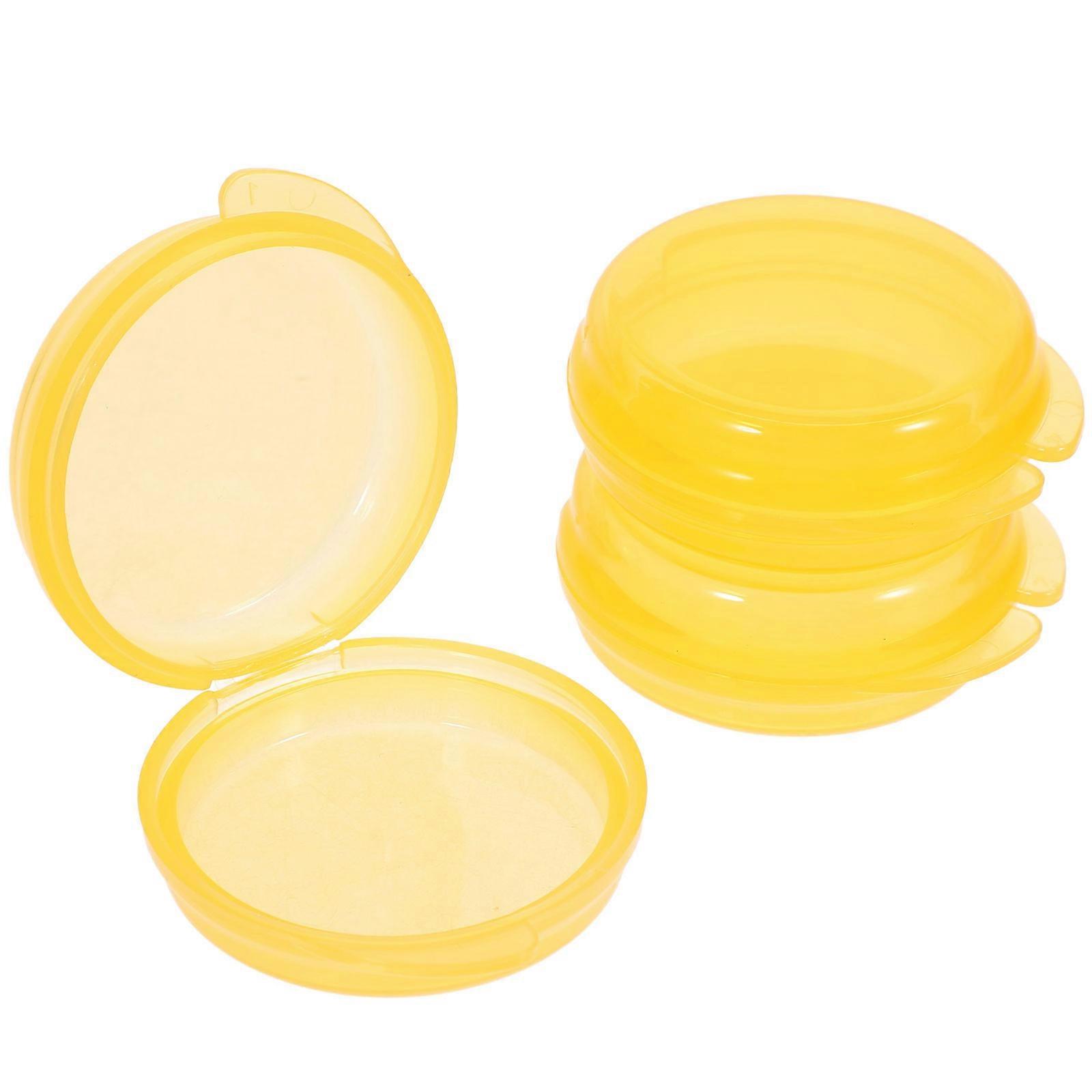 Medication Travel Case 3Pcs Round Holder For Daily Use Organizing Pills In Yellow With Simple Design