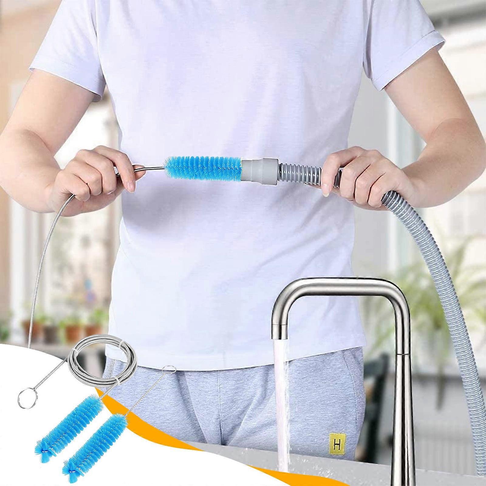 Extra Long 200CM Flexible Pipe Cleaner Brush Compatible with Fridge Drain, Straw, Aquarium Filter - Blue