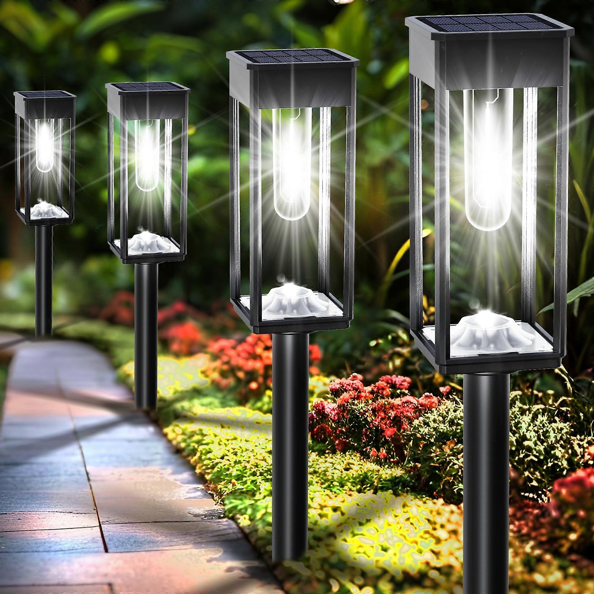 Solar Pathway Lights Outdoor 8Pack or 6Pack, 3 Color Modes,  Brightness, Weatherproof Yard Lighting