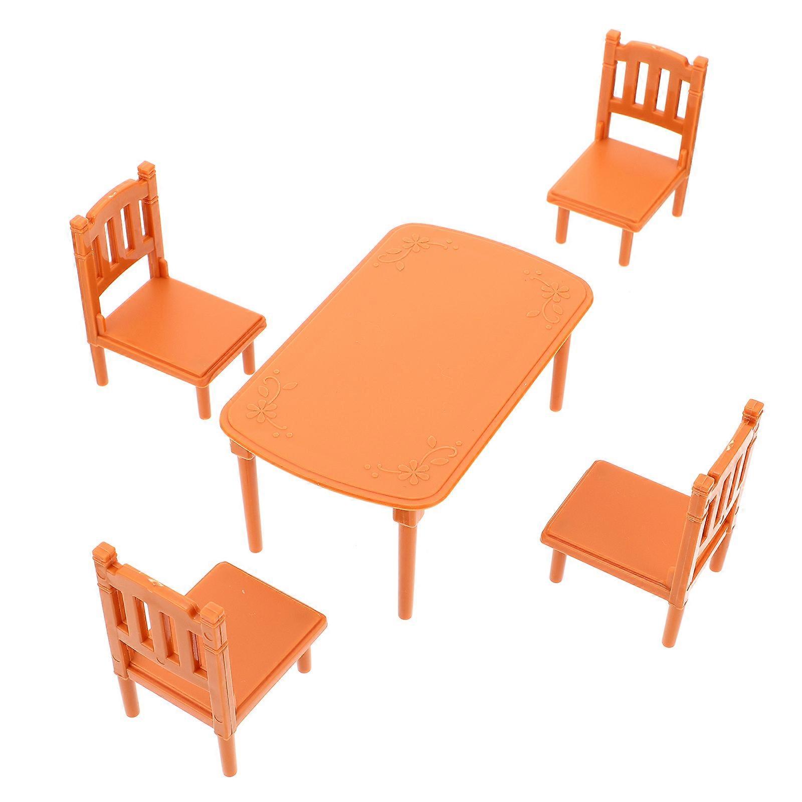 Mini Furniture Small Dining Table for Kids 5Sets Plastic Mini Dining Table