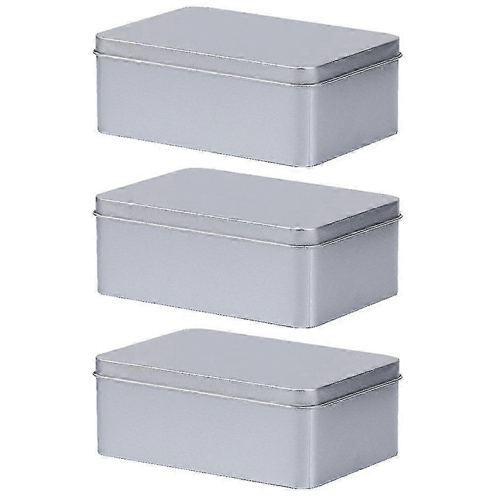 Storage Tin Box With Lid, 3-Piece Set for Multipurpose Wedding Candy and Decor.