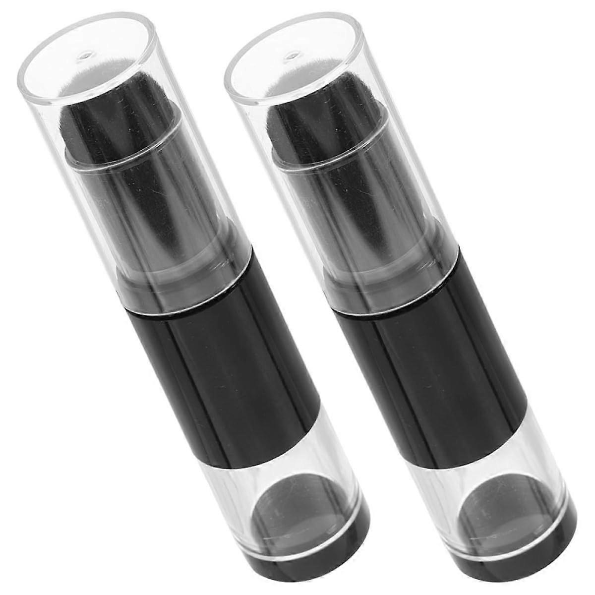 Travel Powder Brush Set with Refillable Bottle for Loose Powder and Blush, Compact AllinOne Design