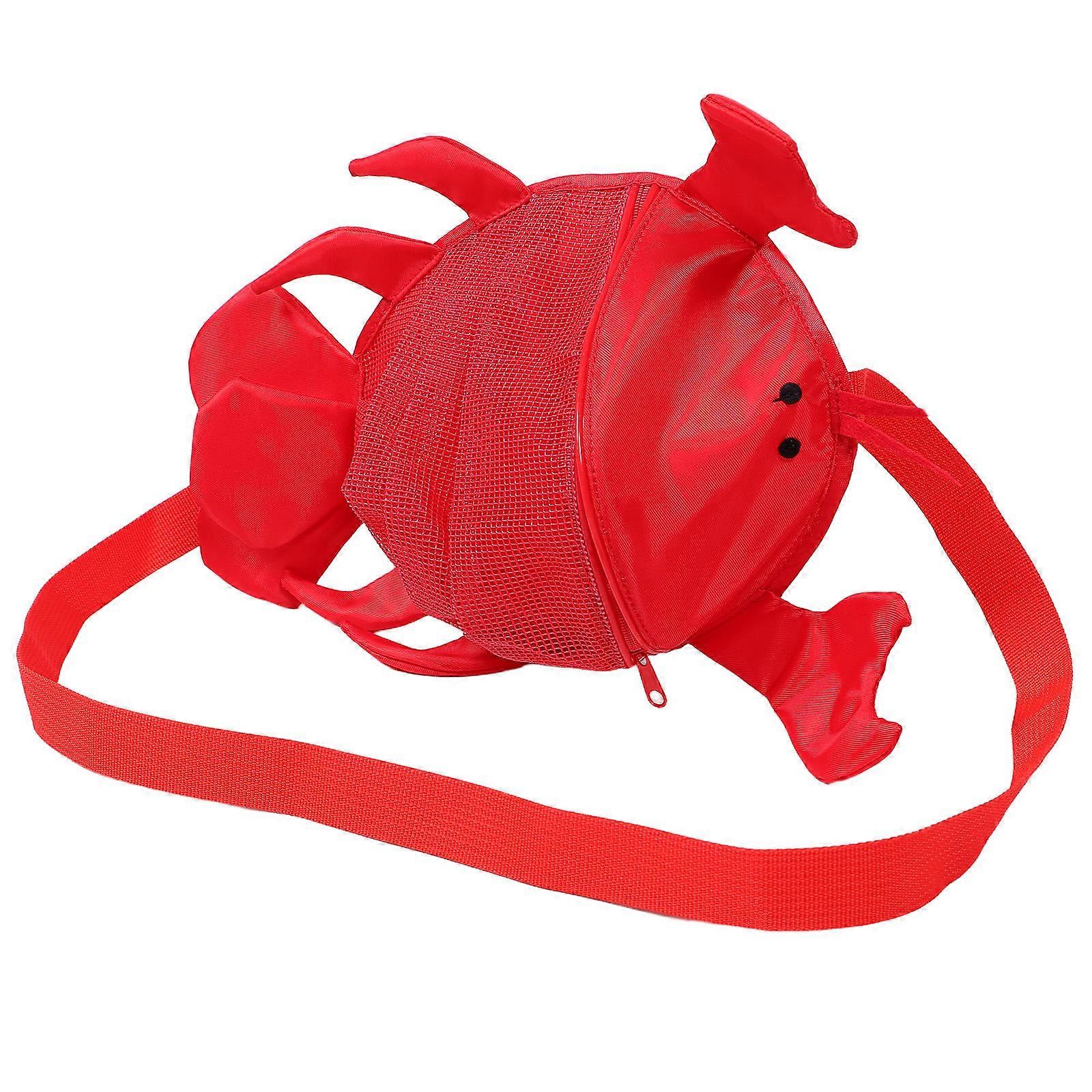 Kids Mesh Beach Bag for Collecting Shells Lobster Red Tote