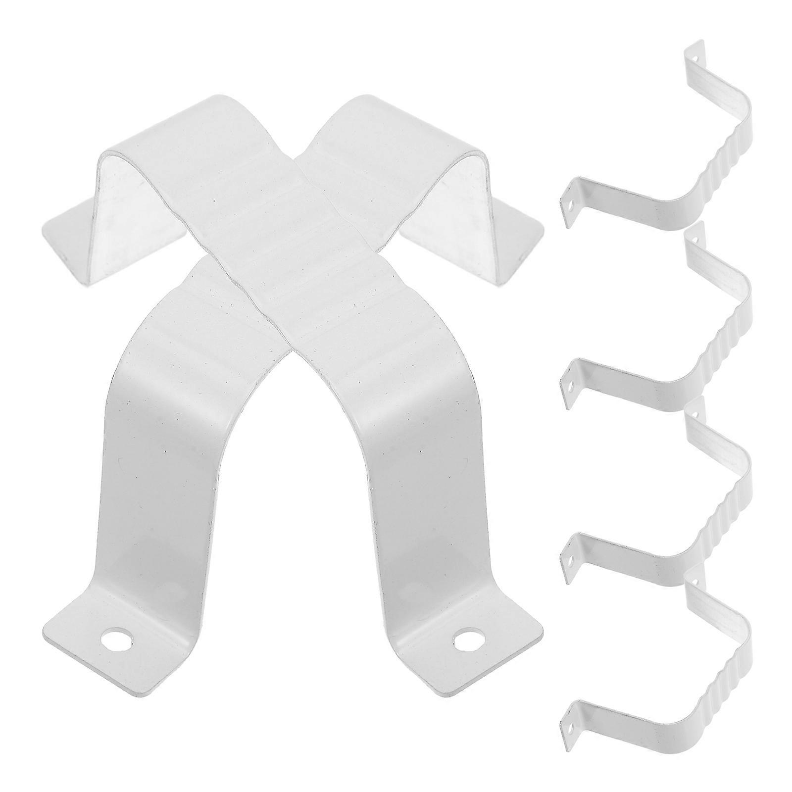 White Gutter Strap with Slotted Design for Home Use Easy Installation Heavy Duty Aluminium Alloy 1 Set