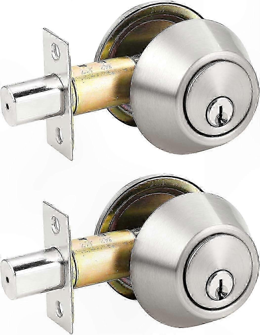 Keyed Alike Deadbolt Set, Brushed Nickel, 2-Pack Combo