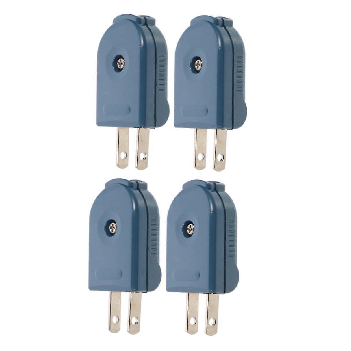 US Power Plug Replacement 4Pcs Grounded 3 Prong Rotatable 10A 125V Heavy Duty Extension Cord End