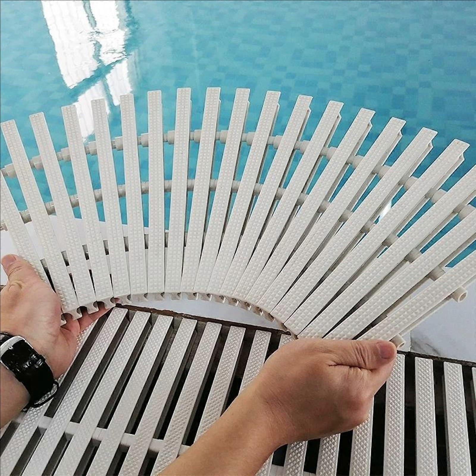 Swimming Pool Drainage Overflow Grating ABS Trench Drain Cover For Outdoor Indoor Use 25x100 Cm 9.8x39.4In Color A