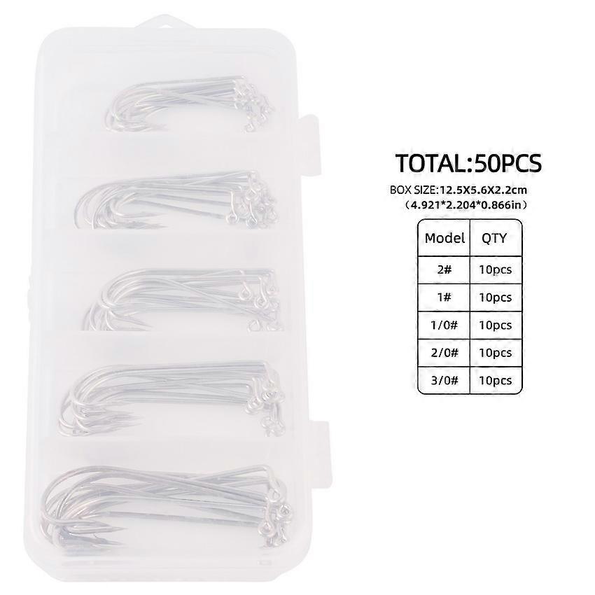 Bo?te de 50 hame?ons de p��che, r��sistant �� 90, fil de bain, eau sal��e, eau douce, Aberdeen, 1, 2, 1/0, 2/0, 3/0 #