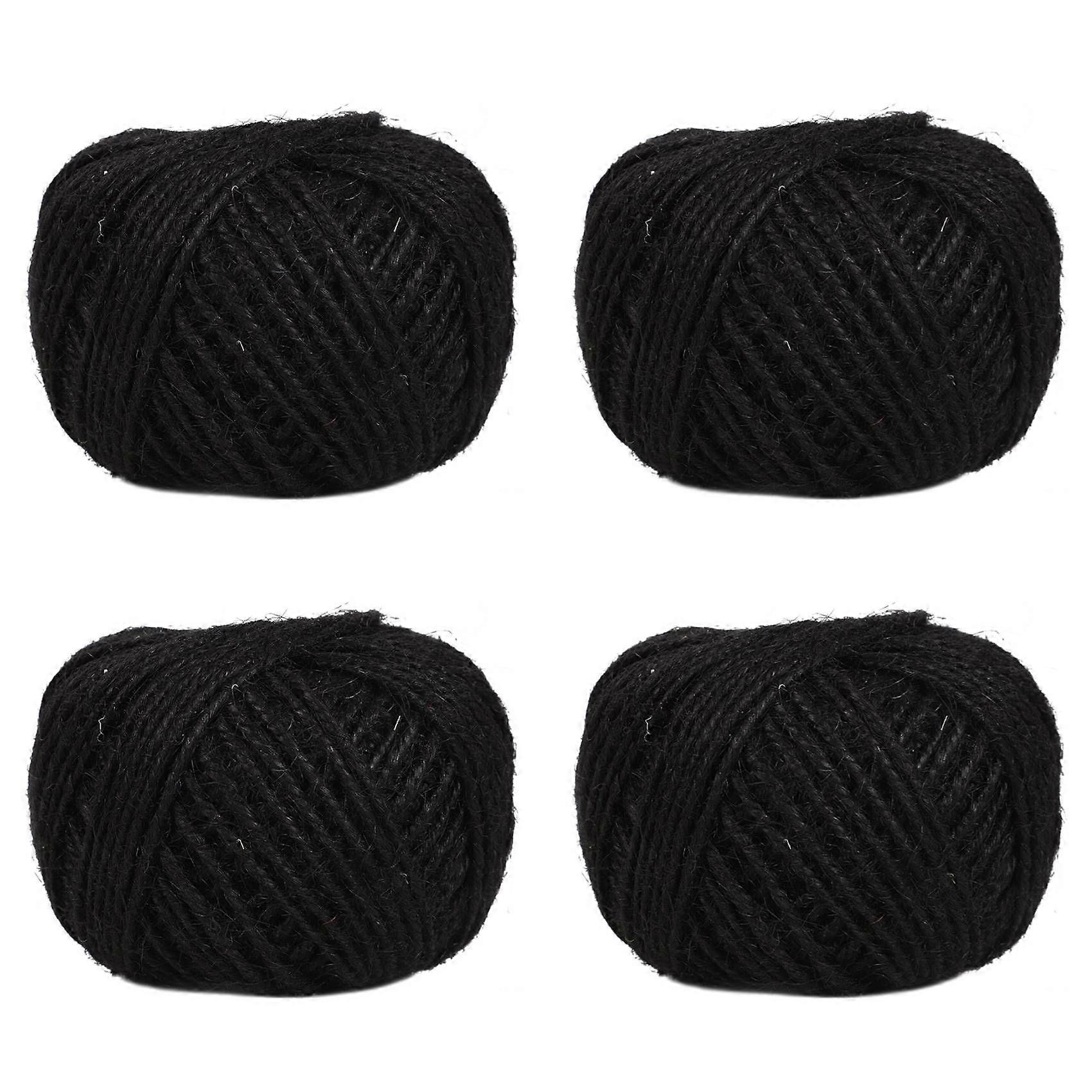 4pcs 50m String Jute Rope for Crafts Scrapbooking Gardening - Black
